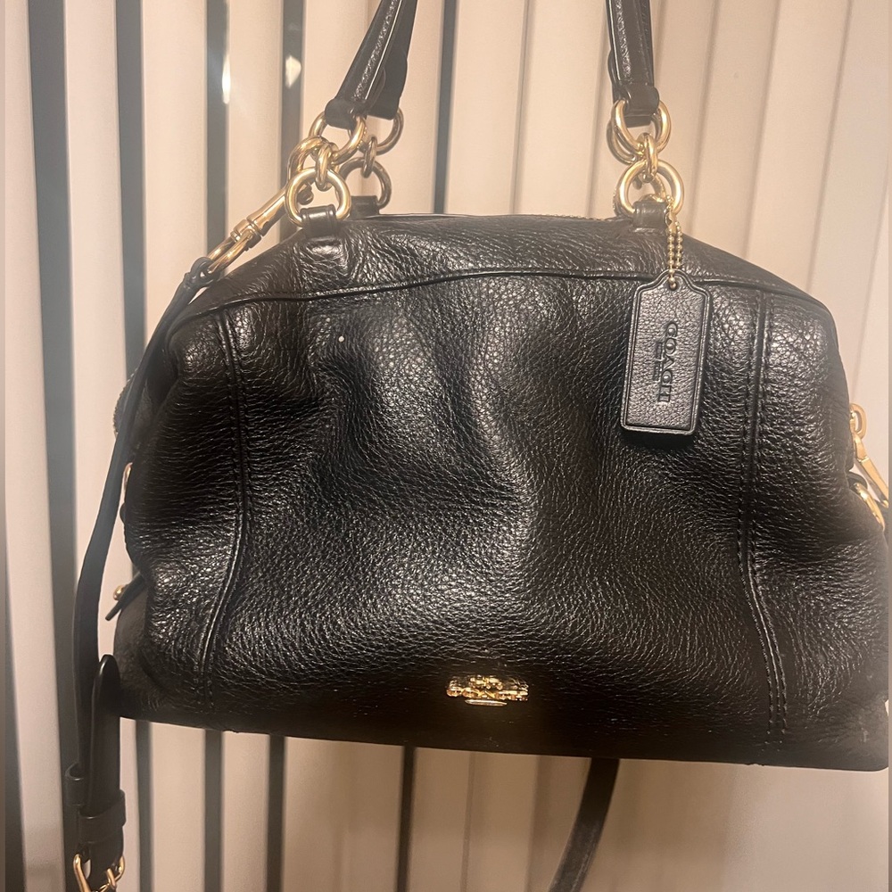 Coach Black Leather Shoulder Bag